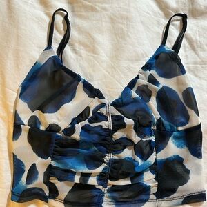 Sweetheart Mesh Cami Garage Blue White